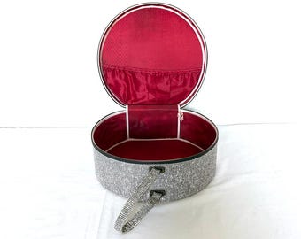 Vintage Blondy Montreal Hat Box | Mid Century Retro Round Travel Case | Canadian Tweed Luggage