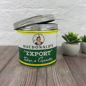 Vintage Tobacco Canister | Macdonald&#39;s EXPORT Tin
