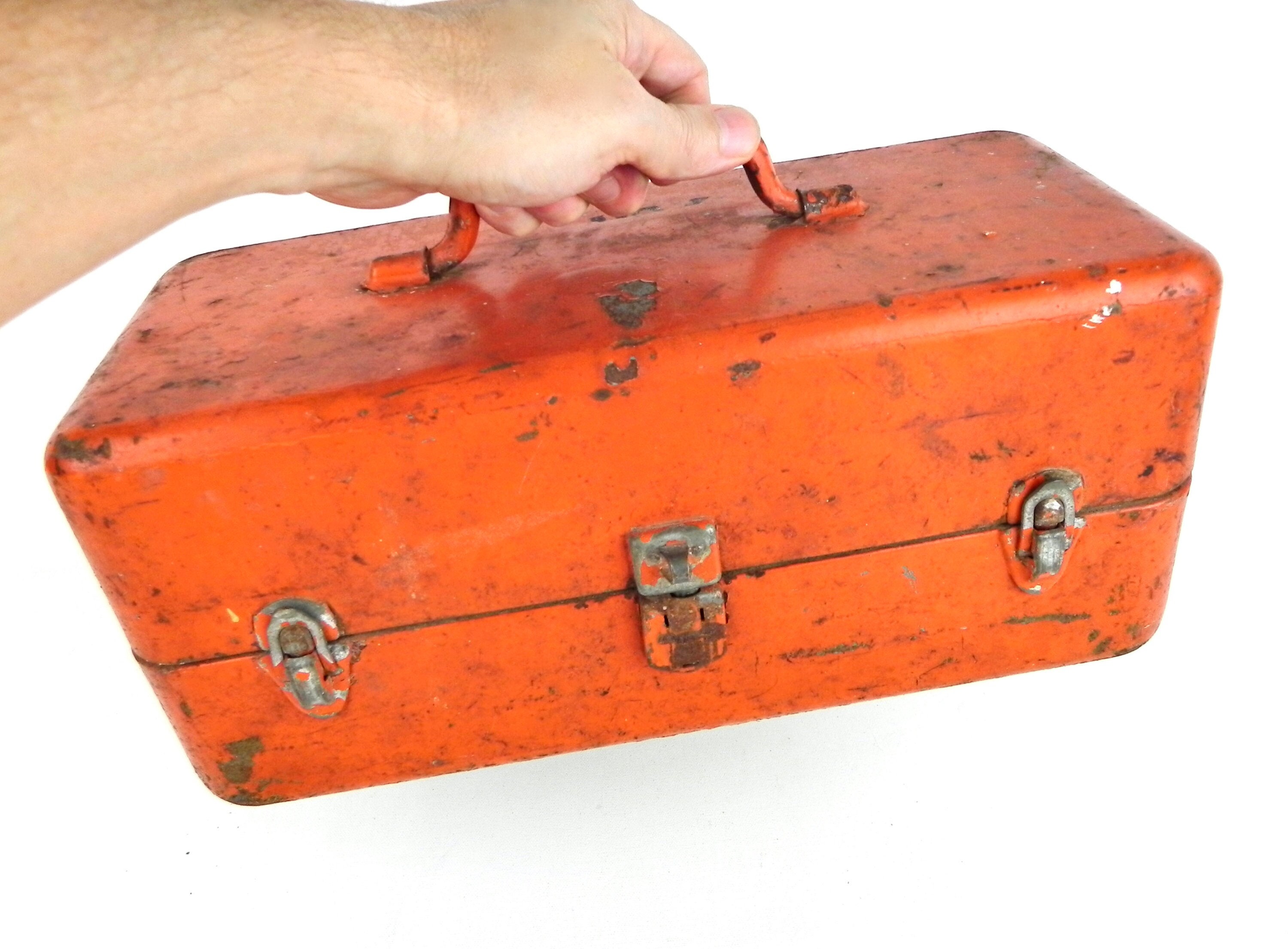 Antiker rustikaler Metall Werkzeugkasten Vintage Rusty | Etsy