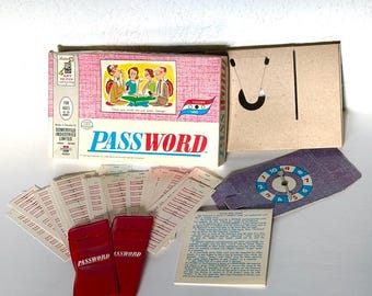 Juego de contraseñas clásico de 1963 de Milton Bradley / Somerville Industries – Completo / Juego clásico de adivinanzas de palabras / Juegos de mesa de mediados de siglo