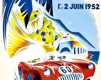 Póster del Gran Premio de Mónaco de 1952