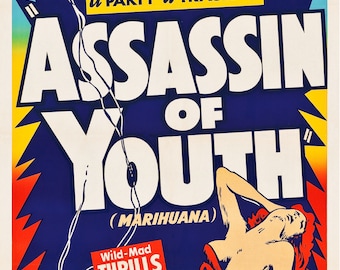 Póster de la película "Asesino de la Juventud", de 1937, "Locura por la marihuana"