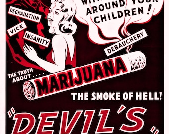 Póster de la película de marihuana de la década de 1940 Devil's Harvest Reefer