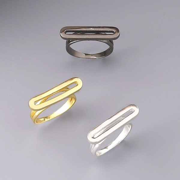 Minimalist brass ring gold, silver, black. Lightweight brass designer ring. Black ring. Rings for women. Casual rings. Daily wear rings.