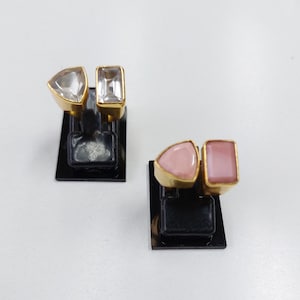 Anello in pietra di luna in oro. Anello importante in stile boho. Anello in citrino, ossidiana, rutilo dorato, apatite, lapislazzuli, ametista, quarzo rosa. Corniola, opale. immagine 6
