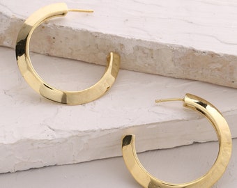 Bohemian Brass Earring hoops gold. Blingy shiny partywear earrings. Brass earring gold plated. Golden hoop earrings.