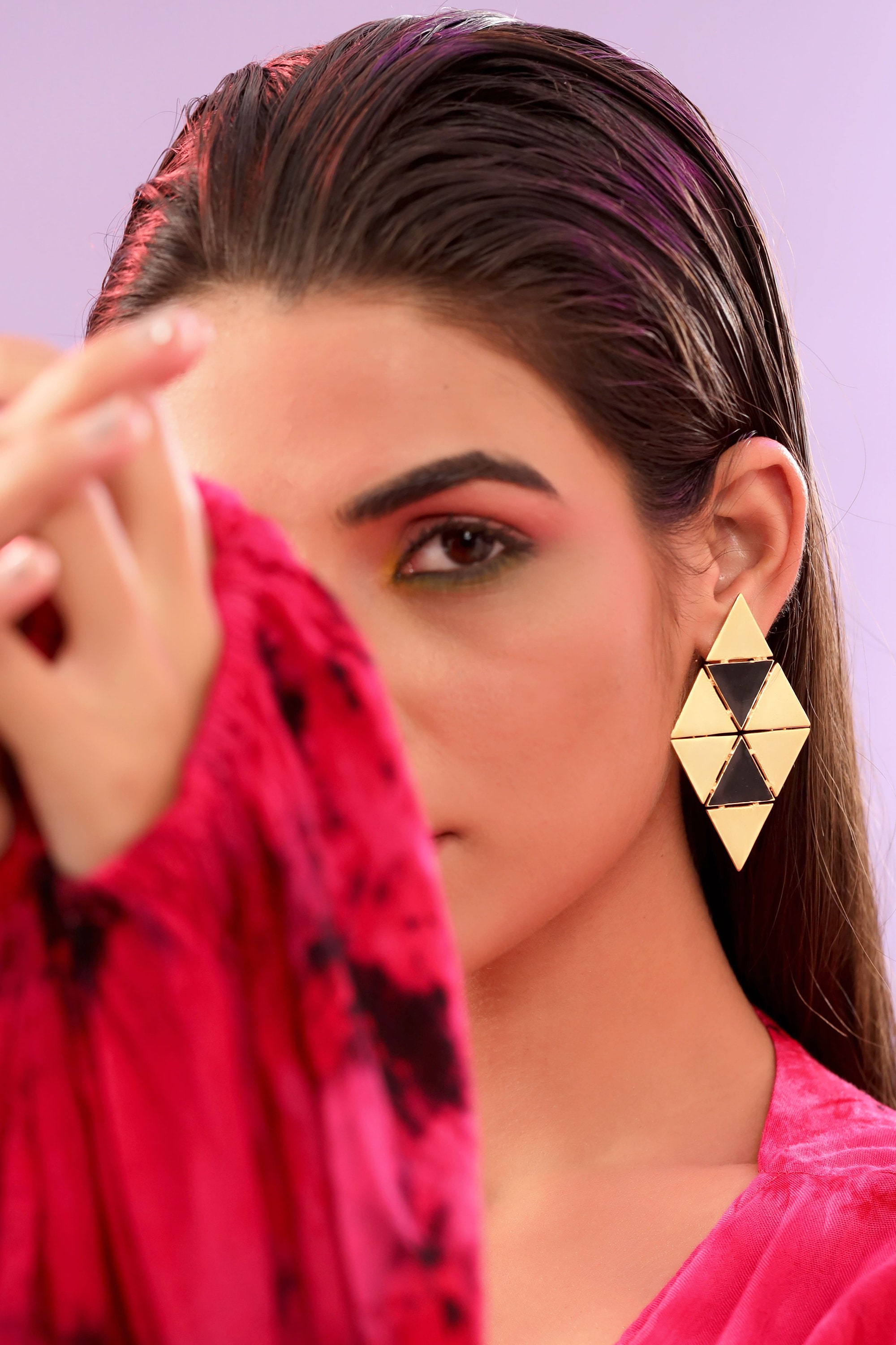 Black Enamel Earring. Designer Earrings Gold. Bohemian Enamel Etsy UK