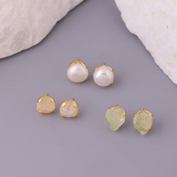 Raw stone sale earrings