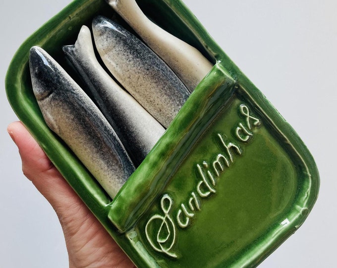 Portuguese Ceramic Sardine Tin – Handmade & Ready to Impress (No Can Opener Needed)