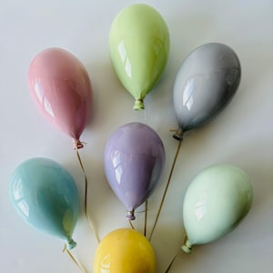 Big Pastel Ceramic Balloon – Handmade in Portugal – Soft Wall Decor – Nursery & Kids Room Hanging