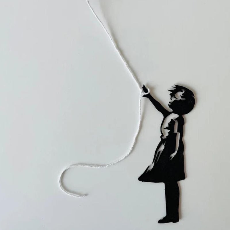 Set of 2 Banksy Heart Balloon Girl Wall Art Posters Prints