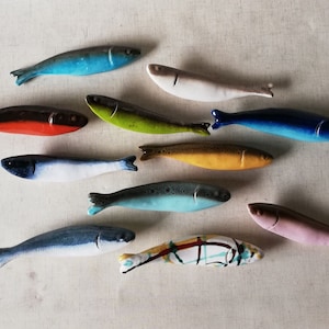 Handmade ceramic hanging sardine image 1