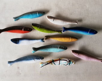 Handmade ceramic hanging sardine