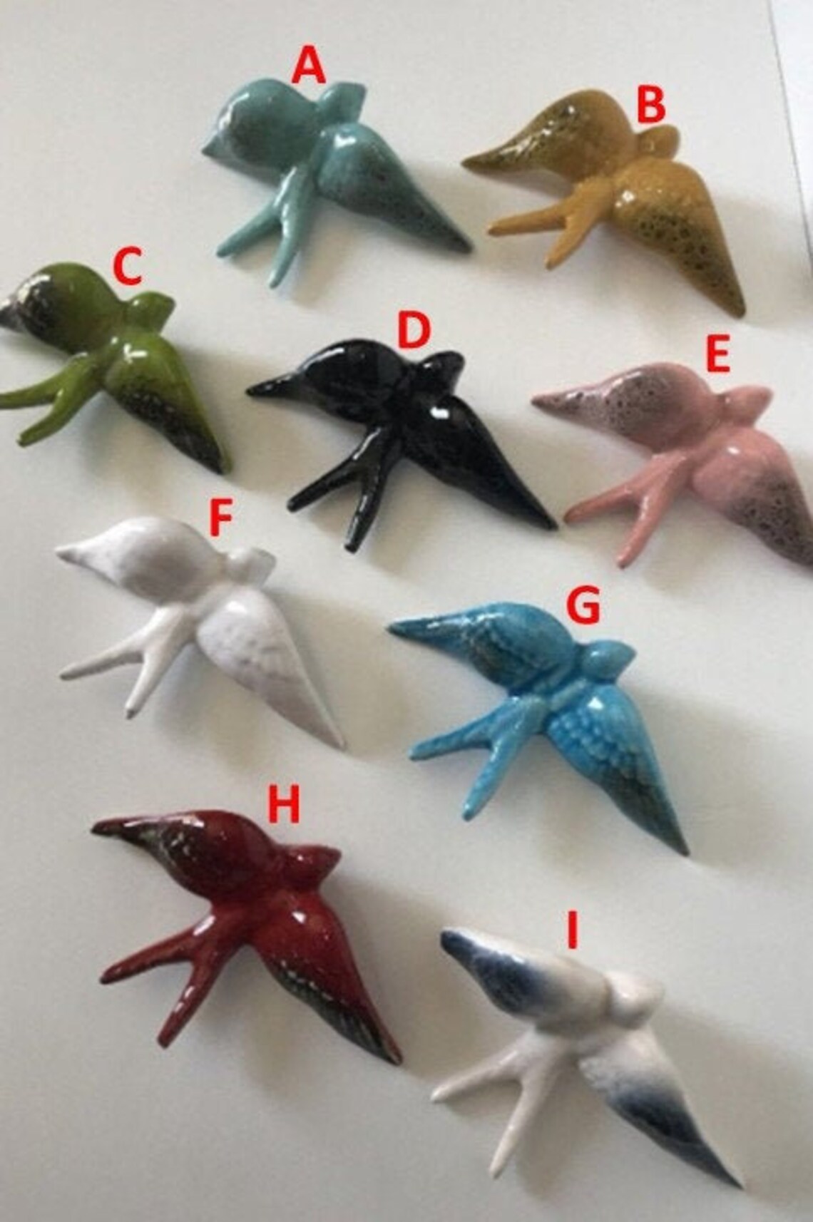 Ceramic Swallow Hanging Swallow Wall Decor Wedding Etsy