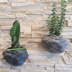 Large wall planter 22cm Granite stone rock look planter Large succulent pot Wall decor Indoor Wall Mounted Hanging Air pot Jardiniere