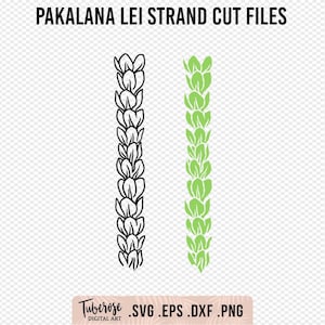 Pakalana Lei SVG, Flower Lei Garland Cut File, floral wrap around Cricut File, Pakalana Pua Cup Decal, Flower Strand PNG, String of flowers