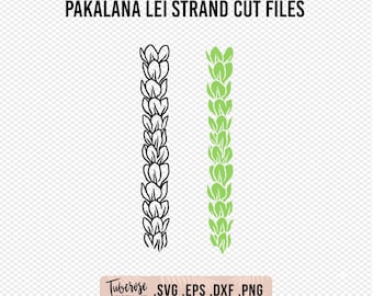 Pakalana Lei SVG, Flower Lei Garland Cut File, floral wrap around Cricut File, Pakalana Pua Cup Decal, Flower Strand PNG, String of flowers