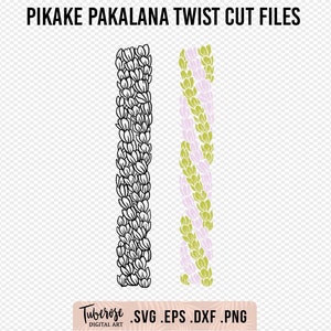 Pikake Pakalana Lei SVG, Twist Flower Lei Garland Cut File, file Cricut, Pikake Pakalana Cup Wrap around decalcomania, Hawaiian Flower Strand PNG