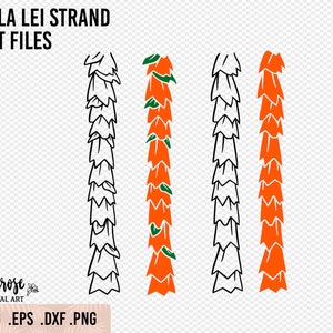 Hala Lei StrandSVG, With and without leaves, Straight lei Cut File, flower cup wrap around, Cricut File, floral, Flower Strand PNG