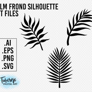 Palm Frond svg Palm leaves sihouette cut files tropical cricut design for stickers, iron on card making, simple palm minimal tropical decal