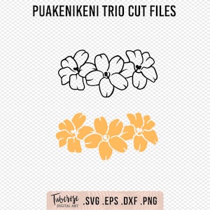 Puakenikeni Trio SVG, Blumen Aufkleber Design, Hawaiianische Blume SVG, Dxf, Png, Puakenikeni Blume Eisen auf Cricut-Datei, Wasserflaschen Aufkleber