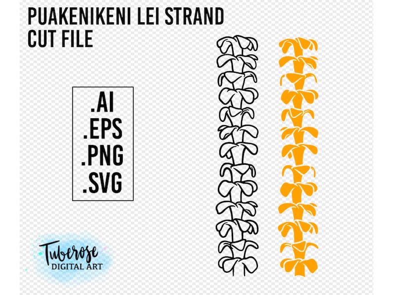 Puakenikeni Lei SVG Flower Lei Garland Cut File Cup Wrap Etsy