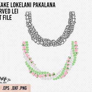Gebogen Pikake/Lokelani/pakalana twist Lei, 3 strand lei SVG, Floral Lei Garland cut-bestand, Cricut-bestanden, Pikake T-shirt opstrijkbaar en illustraties