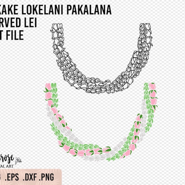 Curved Pikake/Lokelani/pakalana twist Lei, 3 Strand  lei SVG, Floral Lei Garland Cut File, Cricut files, Pikake T-shirt iron on and clip art