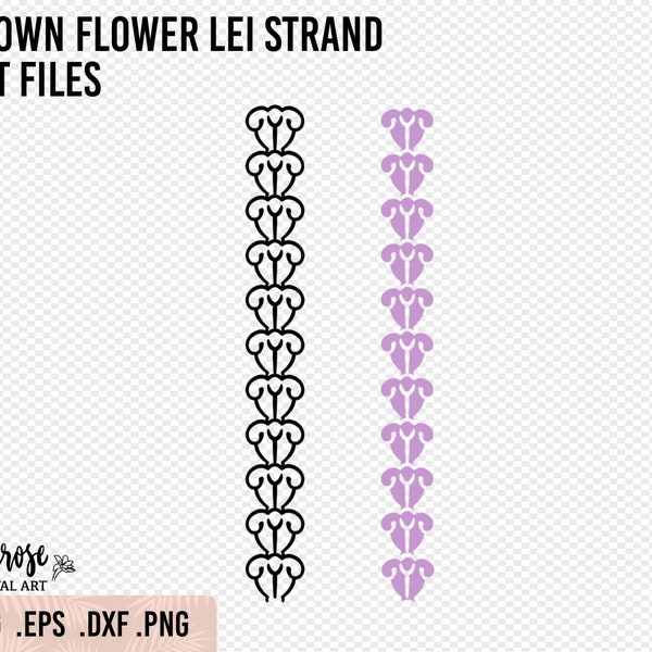Crown Flower Lei SVG, PuaKalaunu Garland Cut File, Crown flower cup wrap around, Cricut File, floral, Flower Strand PNG, String of flowers
