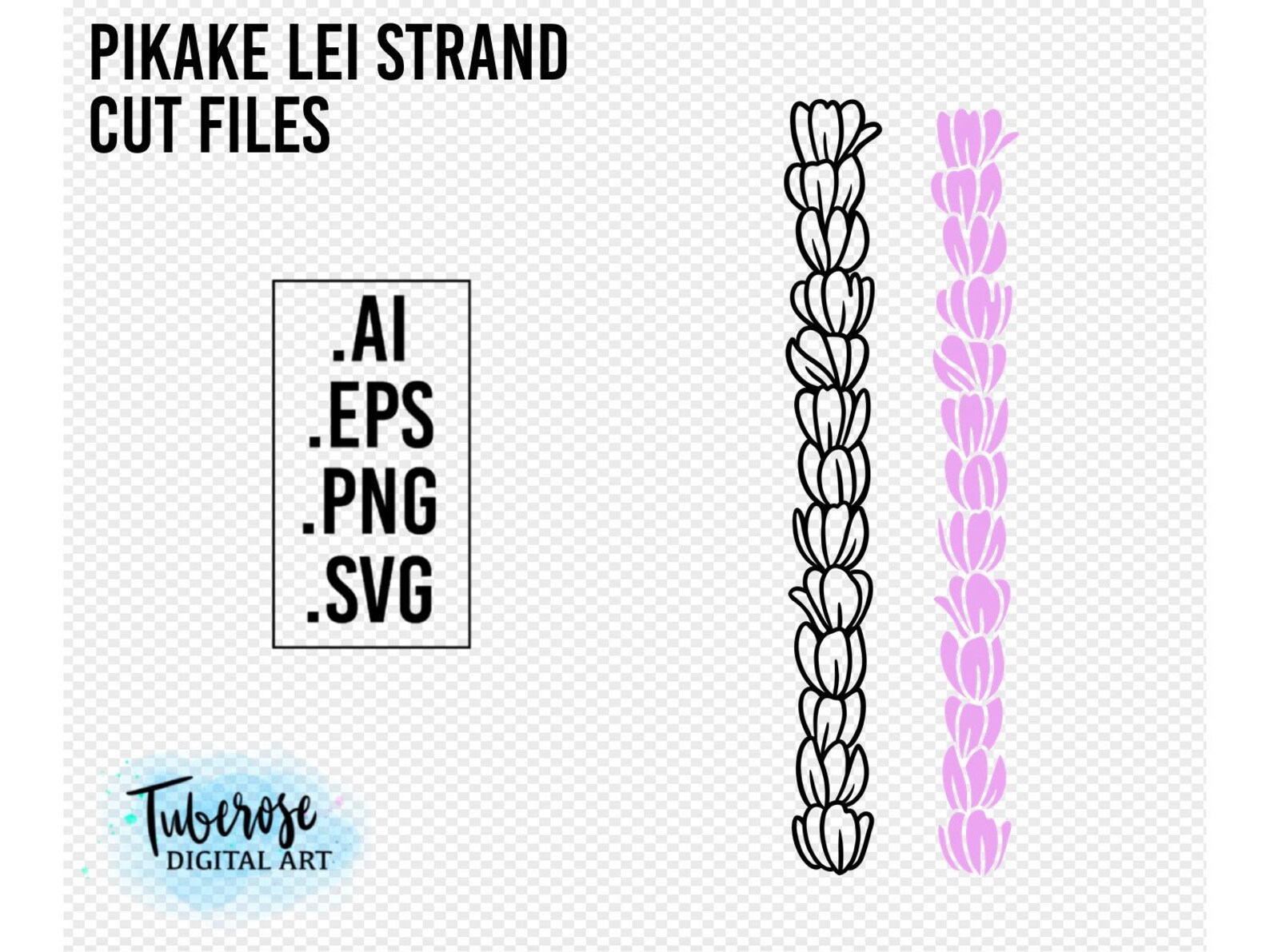 Pikake Lei SVG Jasmine Flower Lei Garland Cut File Cup Wrap Etsy