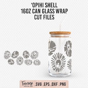 Opihi shell 16oz Can Glass SVG, ocean, beach, Hawaiian seashell cup wrap design, Cut file