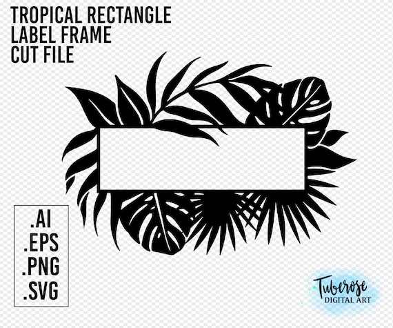 Tropical Rectangle Frame Cut File for Jar Labels Stickers - Etsy