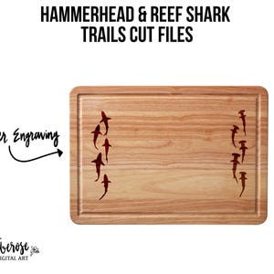 Shark Silhouette trails, Reef sharks and Hammerhead sharks SVG, Ocean life, group of shark cricut files, iron on, cup wrap stickers image 3