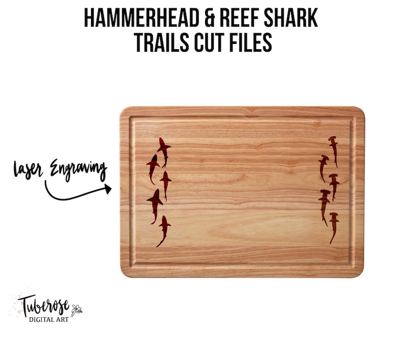 Shark Silhouette trails, Reef sharks and Hammerhead sharks SVG, Ocean life, group of shark cricut files, iron on, cup wrap stickers image 3