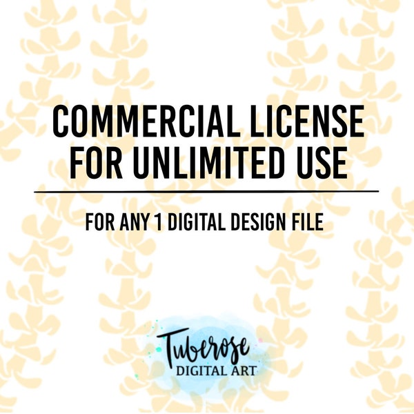 Tuberose Digital Art- Commercial license for unlimited use, applies to 1 digital art file, purchased separately