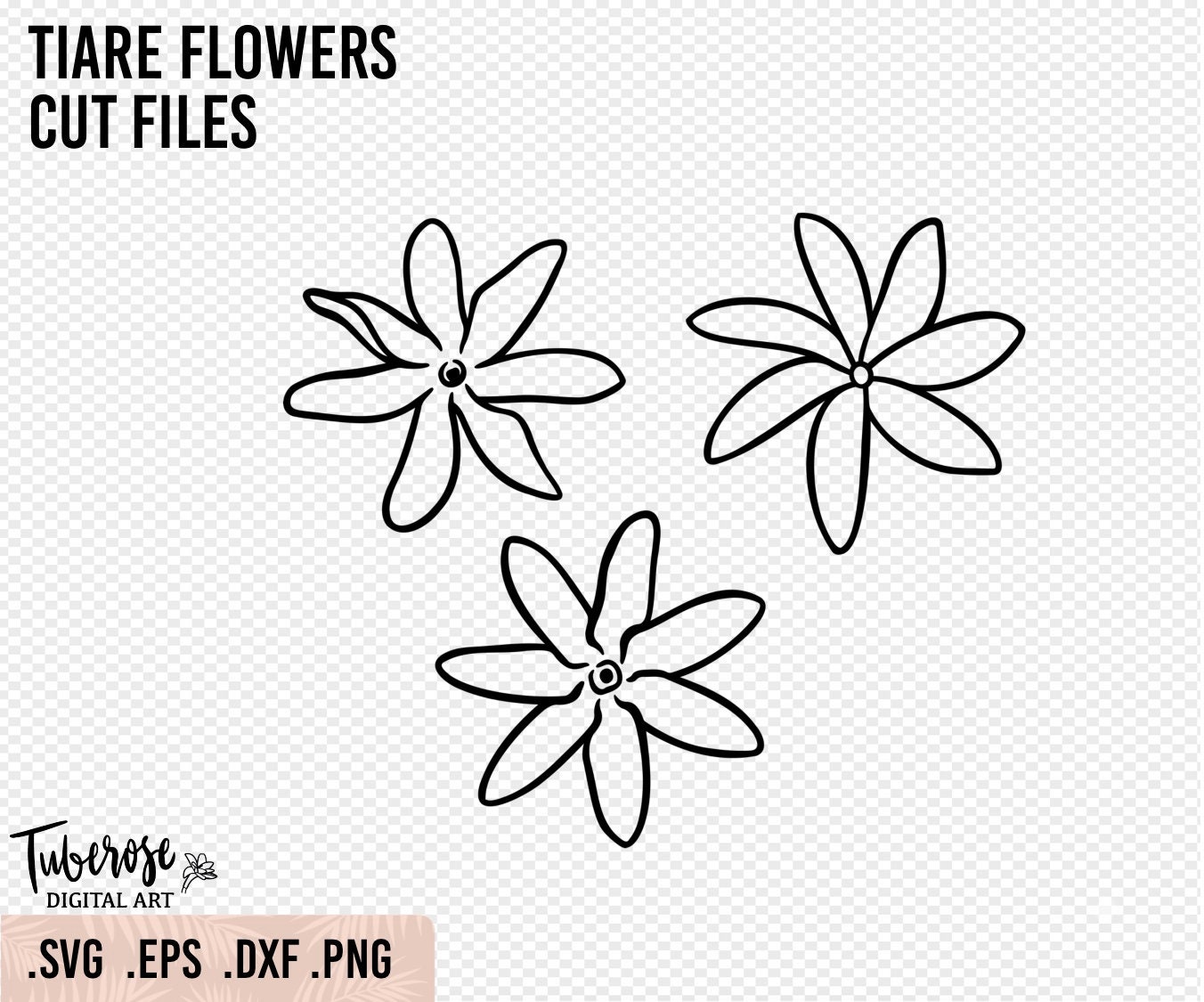 Tiare Tahiti Fleur De Tiaré Dessin Tiare fleur SVG PNG coupe fichiers tahitien Gardenia floral - Etsy France