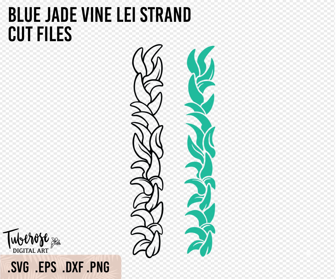 Blue Jade flower lei strand SVG, Turquoise Jade Vine cluster, Tropical floral design, clip art, Jade vine flower svg cut file, PNG
