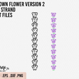 Crown Flower Lei Strand Version #2 SVG, PuaKalaunu Garland Cut File, Crown flower cup wrap sticker Cricut File, Lei Strand PNG laser file
