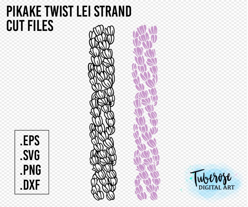 3 Strand Pikake Twist Lei SVG Jasmine Flower Lei Garland Cut Etsy