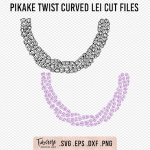 Lei Pikake curva, 3 fili Pikake Twist SVG, file di taglio ghirlanda floreale Lei, file Cricut, camicia Pikake stirata e decalcomania fiore hawaiano PNG
