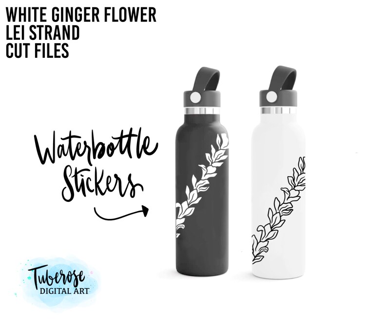 White Ginger Flower Lei SVG Floral Lei Garland Cut File Etsy