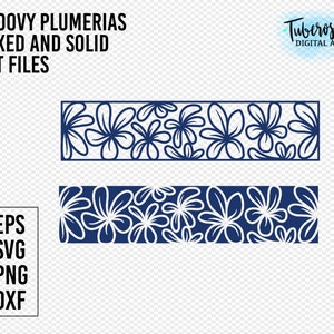 Groovy Plumeria flower SVG, Rectangle Floral Sticker/iron on. 70's plumeria flower Frangipani cut files, Cup wrap, Tropical shirt design PNG