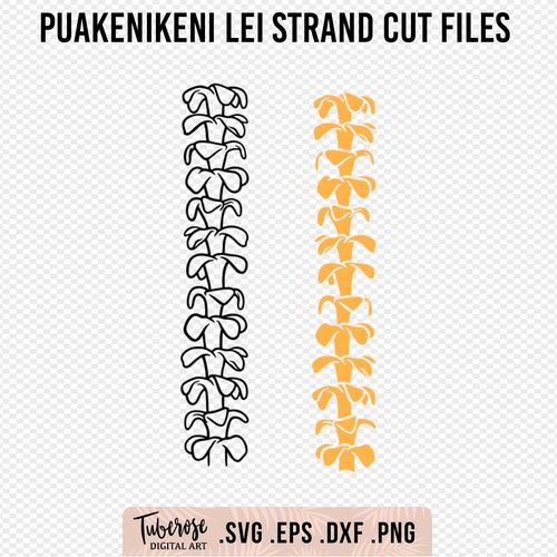 Puakenikeni Lei SVG, Lei Puakenikeni Flower Strand Garland Cut