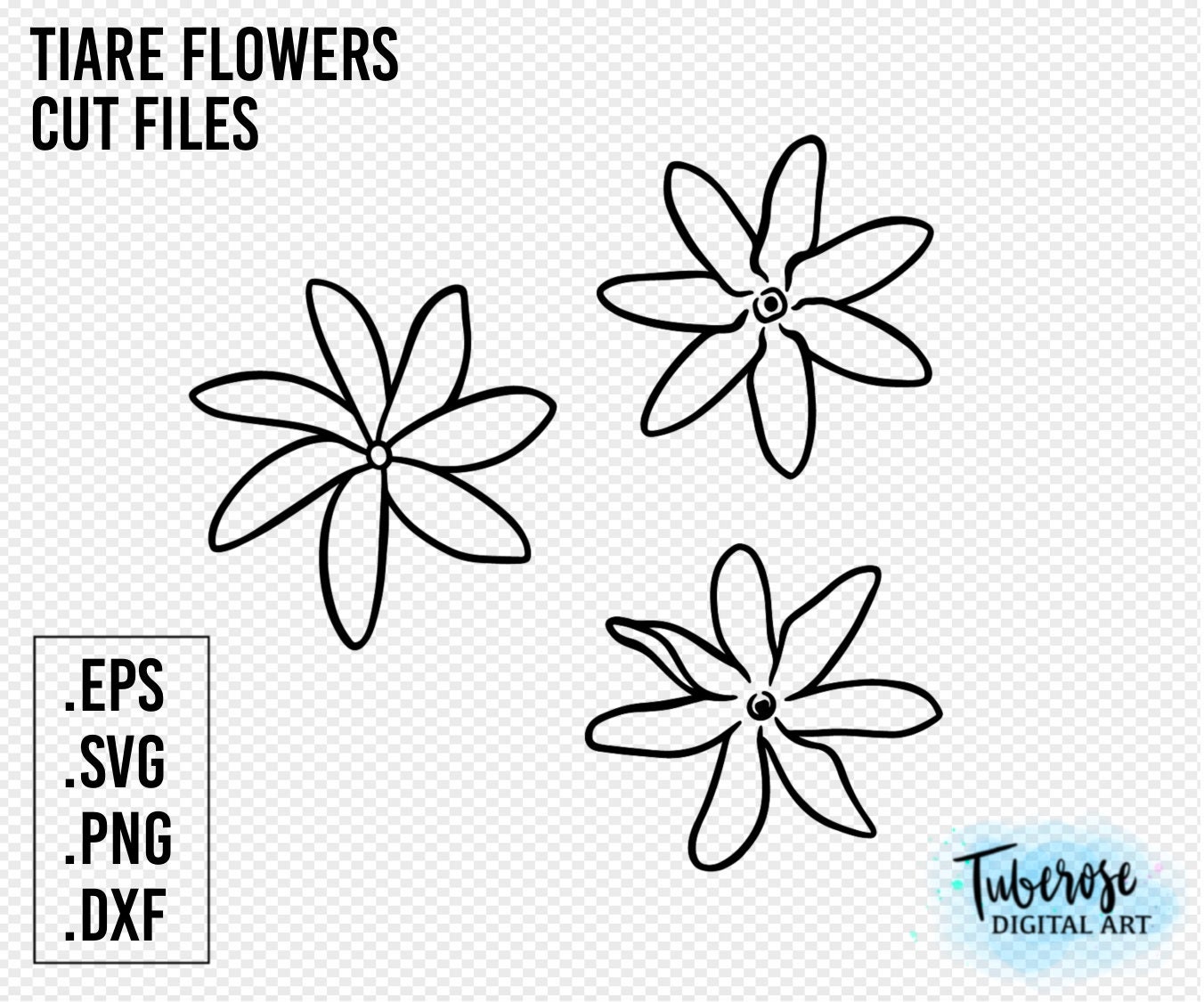 Tiare Flower SVG PNG Cut Files Tahitian Gardenia Floral - Etsy Canada