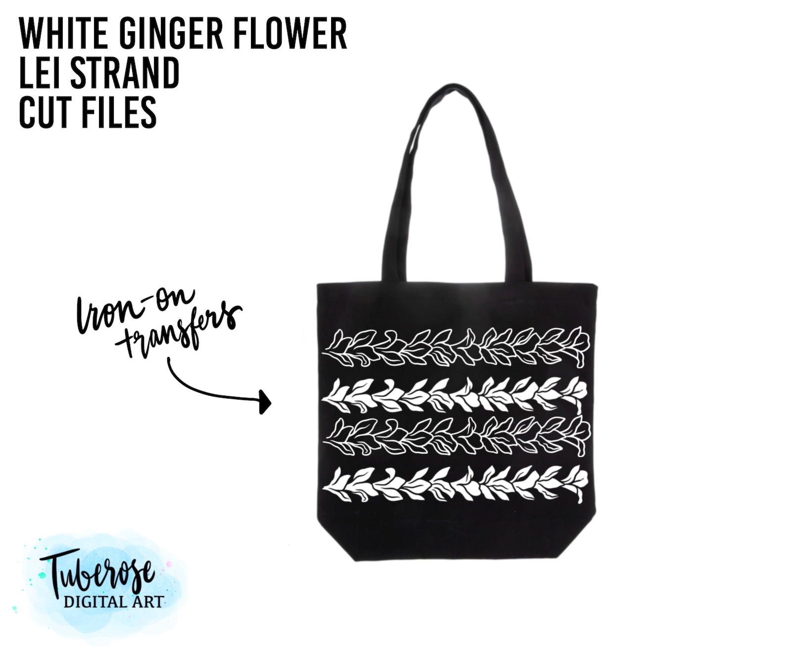 White Ginger Flower Lei SVG Floral Lei Garland Cut File Etsy