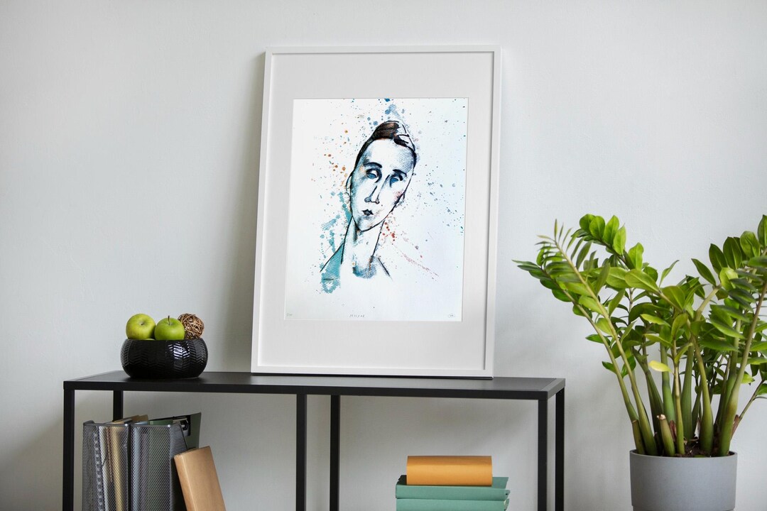 Colorful Portrait Art Print | Modern Female Face Illustration | Wall ...