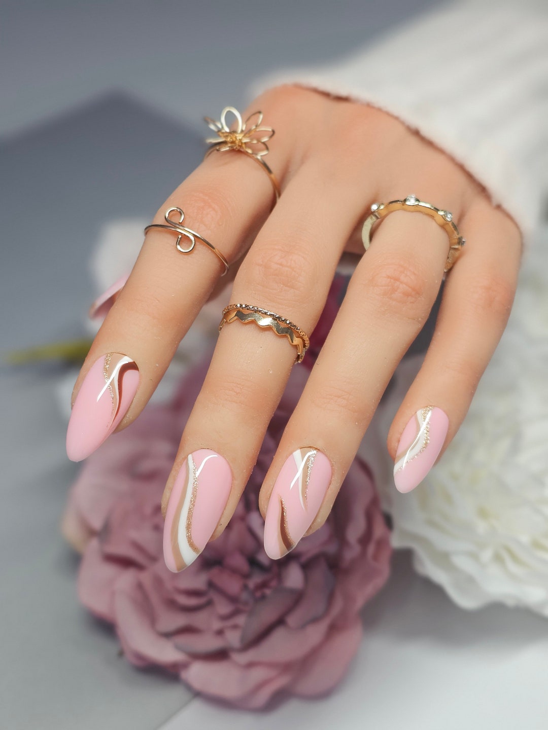 Choc-Luxe Long Nails with Swirl Magic