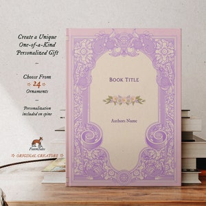 Lavender and Cream Vintage Personalized Book Gifts unique wedding antique rose aesthetic lined blank notebook journal stationary