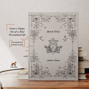 Witchy Personalized Spell Book: Vintage Pentagram Hardcover Journal