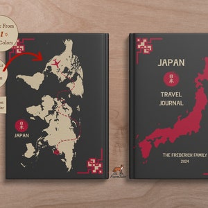 Japan Travel Journal Personalized custom Japanese book gifts vacation memory hardcover notebook blank lined stationary